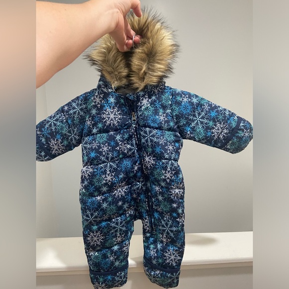 Lands' End Other - Land’s End 3-6 months Baby Bunting Snowsuit removable faux fur hood * worn once